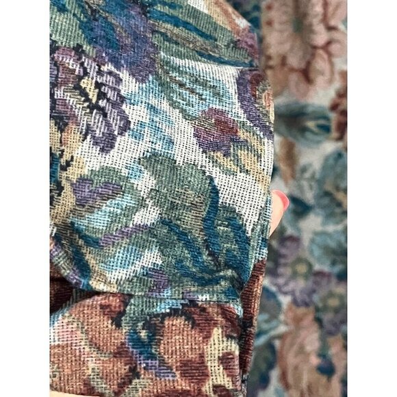 Retro Floral Jacket L Multicolor Classic Work Wear Chic Preppy Old Money 80s - Picture 4 of 9